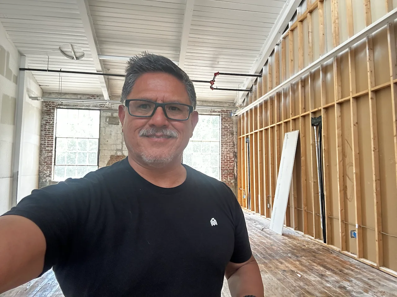 Founder Randy Caldejon in the lab under construction