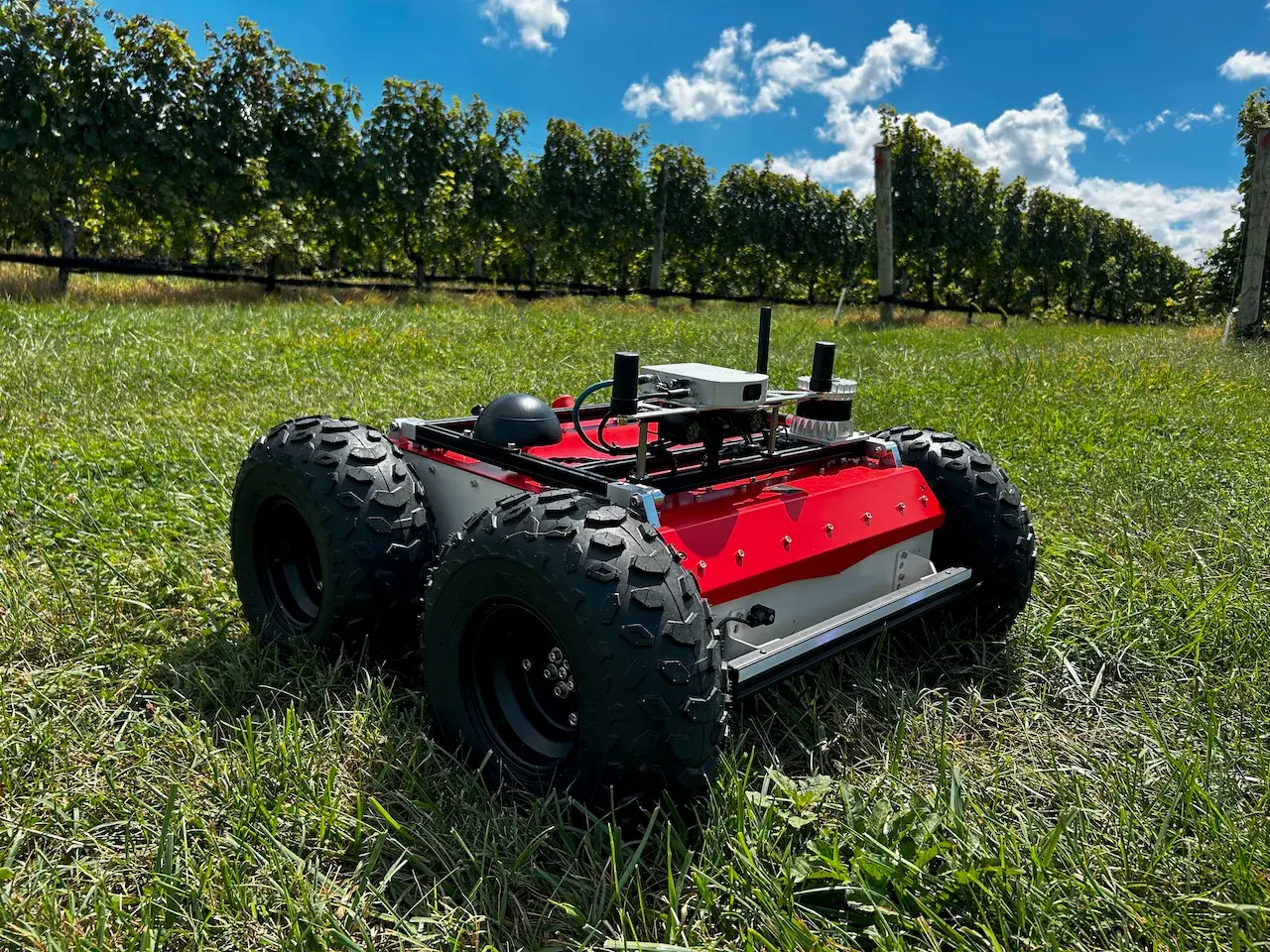 An autonomous agricultural machine built in the lab